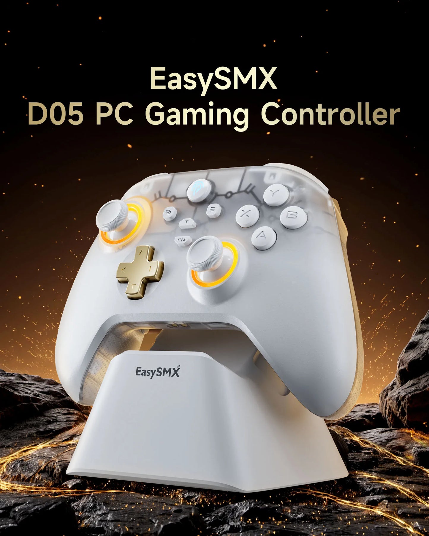 EasySMX D05 Wireless Gamepad – RGB Hall Effect Controller with Charging Dock | Switch, PC & Android Compatible